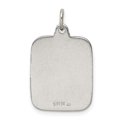 Sterling Silver Blue Enamel St. Christopher Pendant, Platinum Antique Finish