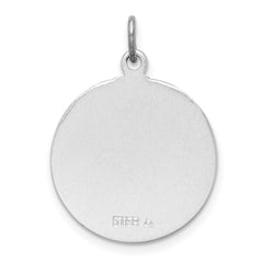 Sterling Silver 925 Rhodium-Plated Confirmation Medal Pendant Elegant and Polished