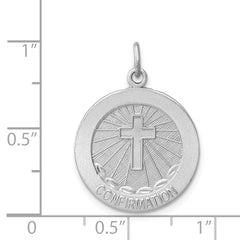 Sterling Silver 925 Rhodium-Plated Confirmation Medal Pendant Elegant and Polished
