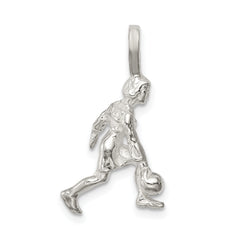 Sterling Silver 925 Lady Bowler Charm Elegant Solid Design