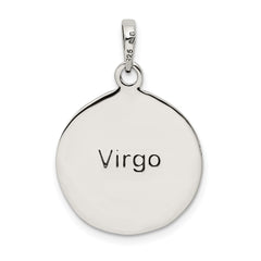 Sophia Jewelers Sterling Silver Virgo Zodiac Pendant with Antique Finish