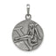 Virgo Zodiac Pendant in Sterling Silver, 29mm Antiqued - Sophia Jewelers