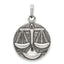 Libra Zodiac Pendant in Sterling Silver, 29mm Antiqued - Sophia Jewelers