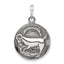 Capricorn Zodiac Pendant in Sterling Silver, 29mm, Antique - Sophia Jewelers