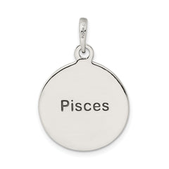 Antique Finish Sterling Silver Pisces Zodiac Pendant by Sophia Jewelers