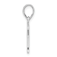 Sterling Silver 925 Initial F Pendant Polished Unisex Diamond-Cut