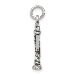Sterling Silver 925 Antiqued Menorah Charm Classic Vintage-Inspired Design
