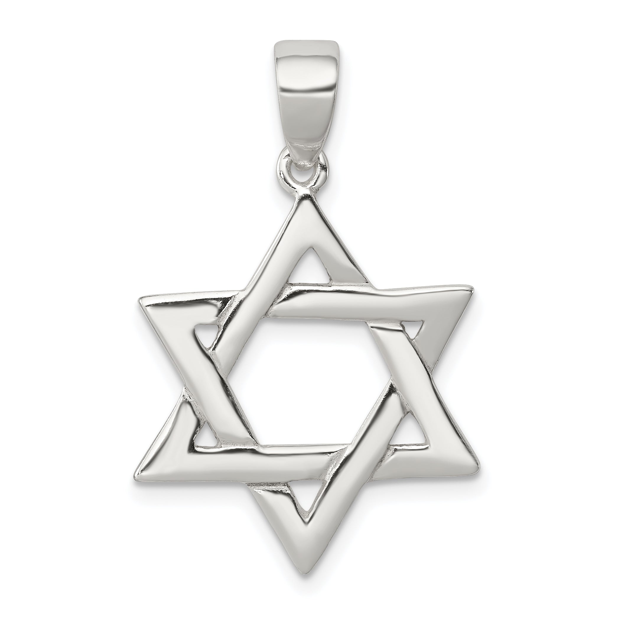Sterling Silver Polished Star of David Pendant