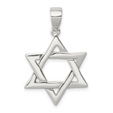 Sterling Silver Polished Star of David Pendant