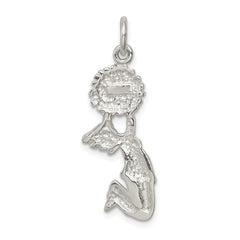Sterling Silver 925 Cheerleader Charm with Polished Anti-Tarnish Finish