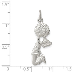 Sterling Silver 925 Cheerleader Charm with Polished Anti-Tarnish Finish