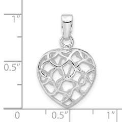 Sophia Jewelers 925 Sterling Silver Heart Pendant with Rhodium Elegance