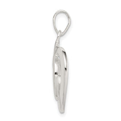 Sterling Silver 925 Heart Pendant with Polished Anti-Tarnish Finish