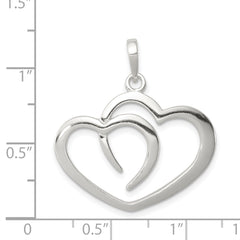 Sterling Silver 925 Heart Pendant with Polished Anti-Tarnish Finish