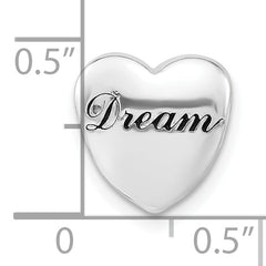 Sophia Jewelers Sterling Silver Heart Pendant with Black Enamel Accent