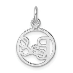 Sophia Jewelers 925 Sterling Silver Peace Charm Polished Rhodium-Plated