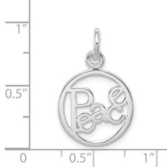Sophia Jewelers 925 Sterling Silver Peace Charm Polished Rhodium-Plated