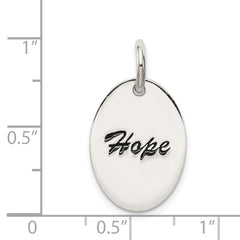 Sophia Jewelers 925 Sterling Silver Polished Hope Pendant with Enamel Detailing