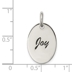 Sterling Silver 925 Joy Pendant with Polished Enamel Finish