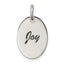 Sterling Silver Polished Enamel Joy Pendant