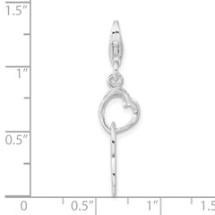 Sterling Silver 925 Heart Charm with Polished Finish for Women