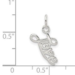 Sterling Silver 925 Love Pendant with Polished Anti-Tarnish Finish