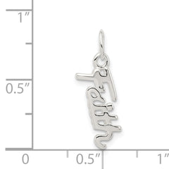 Sterling Silver 925 Faith Pendant with Polished Anti-Tarnish Finish