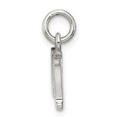 Sterling Silver Rhodium-Plated Dad Charm for Men Polished Finish