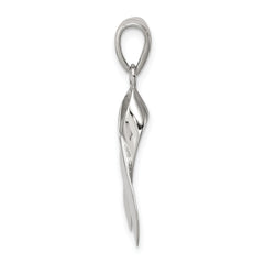 Sophia Jewelers Sterling Silver Rhodium-Plated Cancer Ribbon Charm Polished Finish