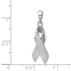 Sophia Jewelers Sterling Silver Rhodium-Plated Cancer Ribbon Charm Polished Finish