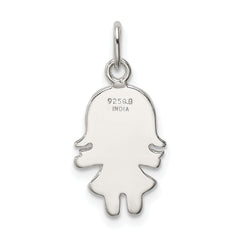 925 Sterling Silver Enameled Girl Charm with Polished Anti-Tarnish Finish