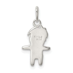 Sterling Silver 925 Enameled Boy Charm with Polished Anti-Tarnish Finish