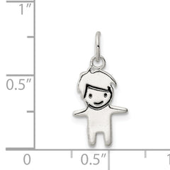 Sterling Silver 925 Enameled Boy Charm with Polished Anti-Tarnish Finish