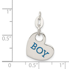 Sterling Silver 925 Polished Boy Charm with Enamel Accents