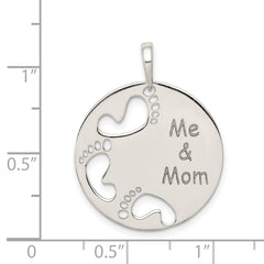 Sophia Jewelers Sterling Silver 925 Me & Mom Polished Pendant