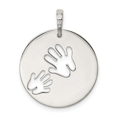 Sterling Silver 925 Love You Mom Polished Pendant with Anti-Tarnish Finish