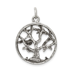 925 Sterling Silver Tree Charm with Polished Finish Vintage Inspired