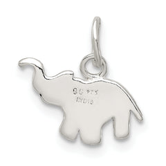 Sterling Silver Enameled Elephant Charm for Children with Anti-Tarnish Finish