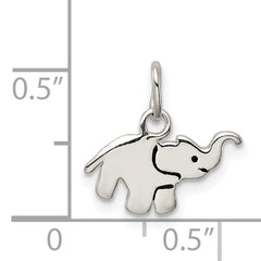 Sterling Silver Enameled Elephant Charm for Children with Anti-Tarnish Finish