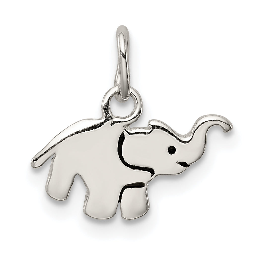 Sterling Silver Enameled Elephant Charm