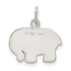 Sterling Silver 925 Elephant Charm with Enamel Anti-Tarnish Finish