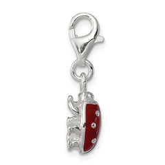 Sterling Silver 925 Ladybug Charm Enamel Polished Anti-Tarnish for Children