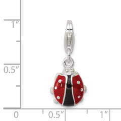Sterling Silver 925 Ladybug Charm Enamel Polished Anti-Tarnish for Children