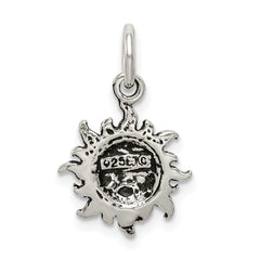 Sterling Silver 925 Antiqued Sun Charm Vintage Inspired Pendant