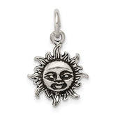 Sterling Silver Antiqued Sun Charm