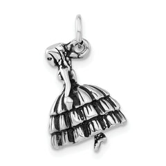 Sophia Jewelers Sterling Silver 3D Antique Girl Charm Pendant