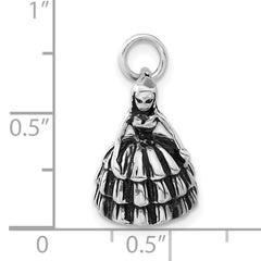 Sophia Jewelers Sterling Silver 3D Antique Girl Charm Pendant