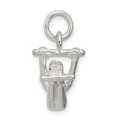 Sterling Silver 925 Gymnast Charm with Polished 3D Design