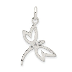 Sophia Jewelers Sterling Silver Dragonfly Pendant with Clear CZ Elegance