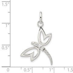 Sophia Jewelers Sterling Silver Dragonfly Pendant with Clear CZ Elegance